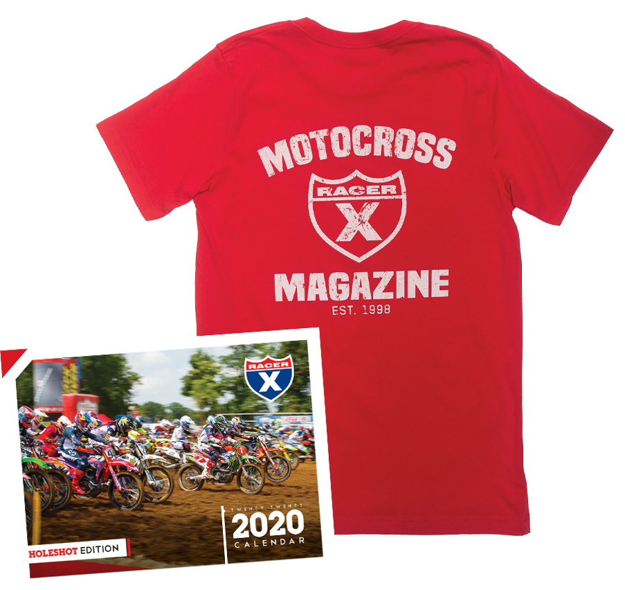 Letter of the Month - Racer X t-shirt and calendar