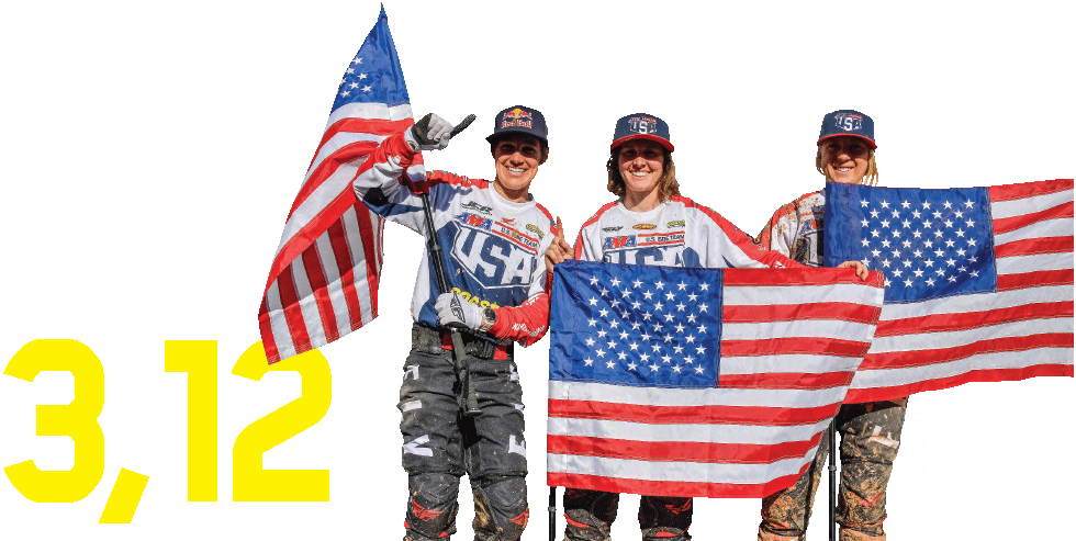 Team USA holding flag
