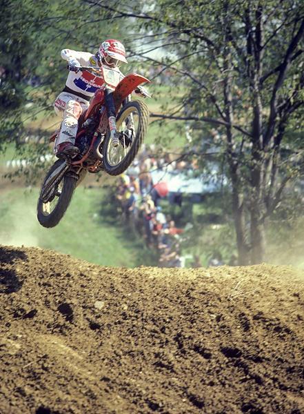 ￼Johnny O'Mara won his first AMA National in 1981, then also joined Team USA with his Honda teammates.