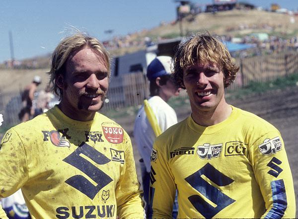 Kent Howerton (right) and Mark Barnett formed a powerful duo for Team Suzuki in the early 80's.