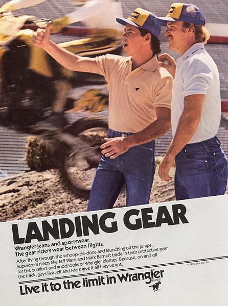 Wrangler Jeans stepped up in a big way in the 80's and even incorporated stars like Jeff Ward and Mark Barnett in their ads.