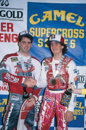 ￼Stanton and Bayle were still getting along as Honda teammates in 1990. That wouldn't last..