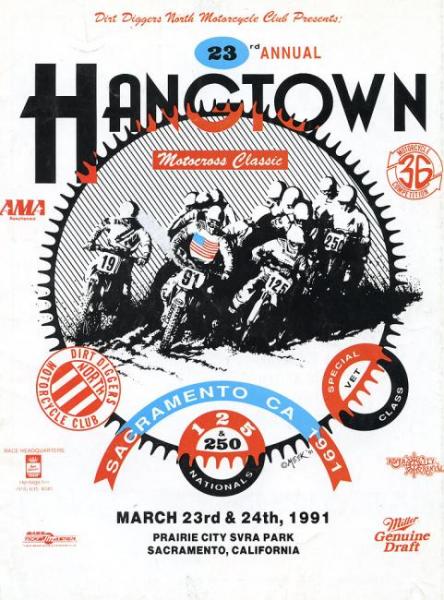 ￼The 1991 Hangtown National would go down in history as one of the muddiest races of all time. Privateers John Dowd and Doug Henry won the 250 and 125 classes, respectively, in the one-moto race.