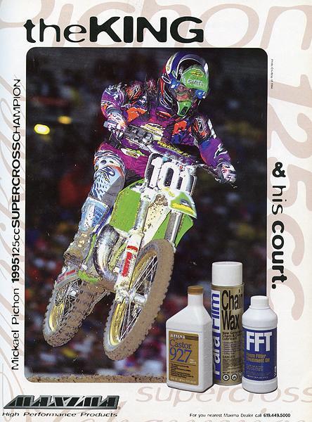 Mickael Pichon arrived on these shores in '95 and won the 125 East SX title but did not win a race outdoors.