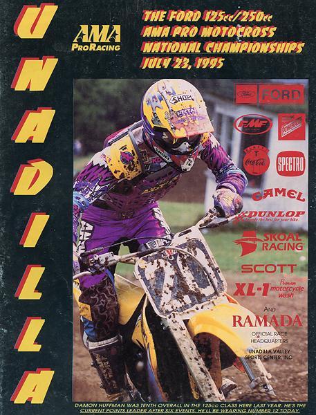 Damon Huffman scored the cover of the Unadilla National program.